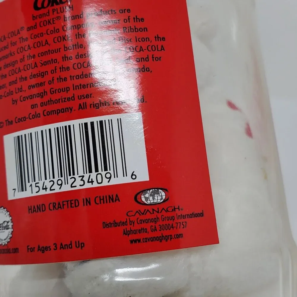 Coca-Cola Plush Polar Bear In Bottle Christmas Polar Bear Brand New Vintage